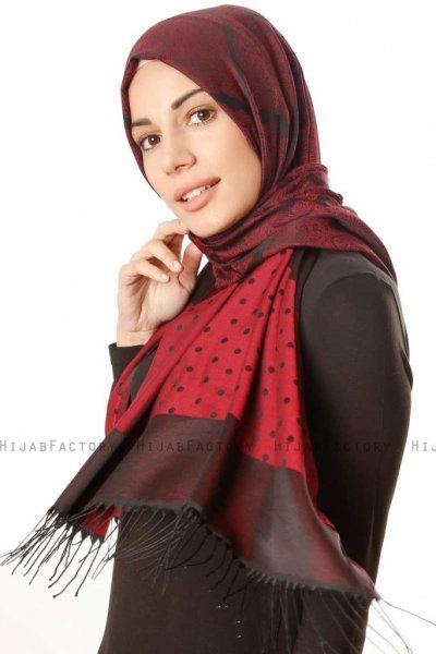 Alev - Bordeaux Mønstret Hijab
