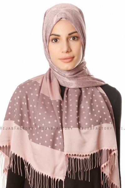 Alev - Gammelrosa Mønstret Hijab