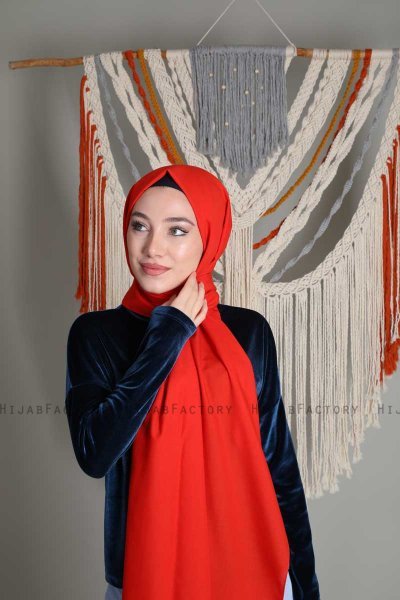 Alida - Rød Bomull Hijab - Mirach