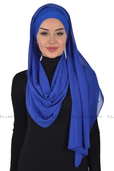 Alva - Blå Praktisk Hijab & Undersjal
