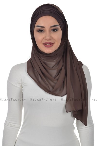Alva - Brun Praktisk Hijab & Undersjal
