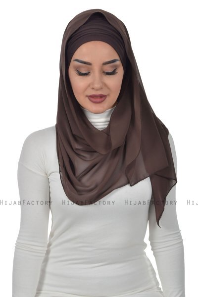 Alva - Brun Praktisk Hijab & Undersjal