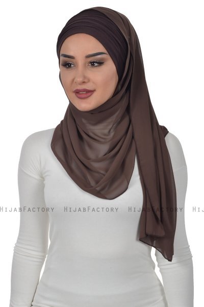 Alva - Brun Praktisk Hijab & Undersjal