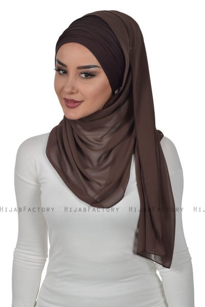 Alva - Brun Praktisk Hijab & Undersjal
