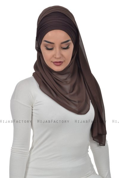 Alva - Brun Praktisk Hijab & Undersjal