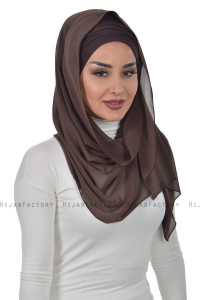 Alva - Brun Praktisk Hijab & Undersjal