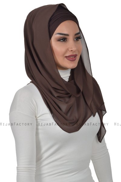 Alva - Brun Praktisk Hijab & Undersjal