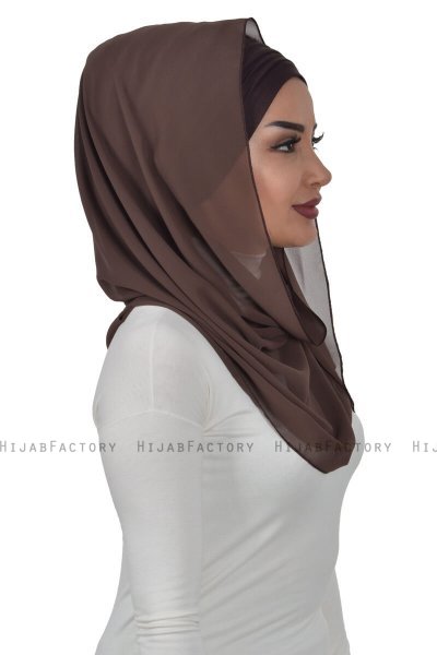 Alva - Brun Praktisk Hijab & Undersjal