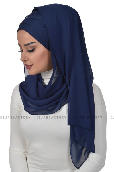 Alva - Marineblå Praktisk Hijab & Undersjal