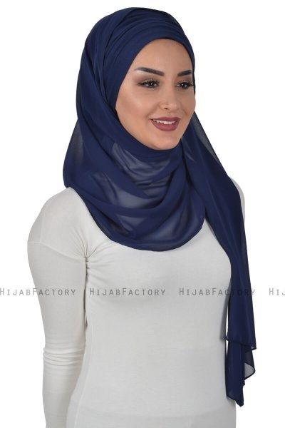 Alva - Marineblå Praktisk Hijab & Undersjal
