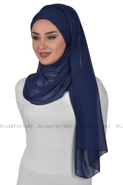 Alva - Marineblå Praktisk Hijab & Undersjal
