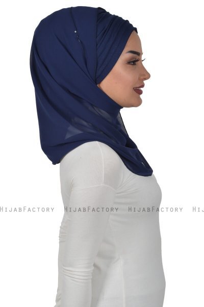 Alva - Marineblå Praktisk Hijab & Undersjal
