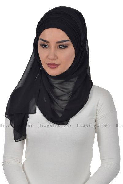 Alva - Svart Praktisk Hijab & Undersjal