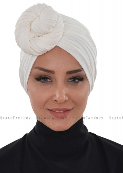 Amy - Offwhite Bomull Turban - Ayse Turban