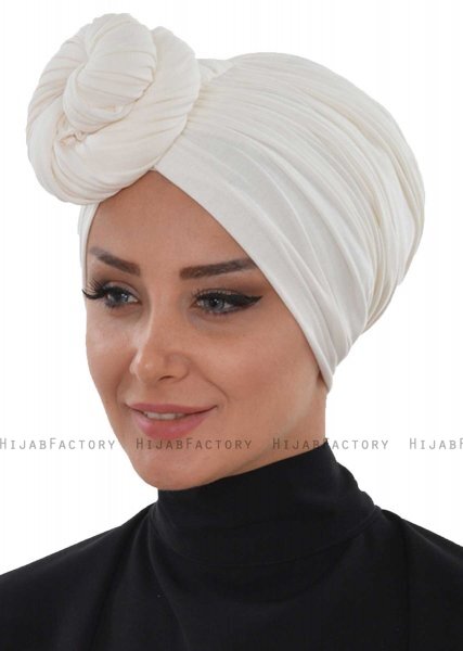 Amy - Offwhite Bomull Turban - Ayse Turban
