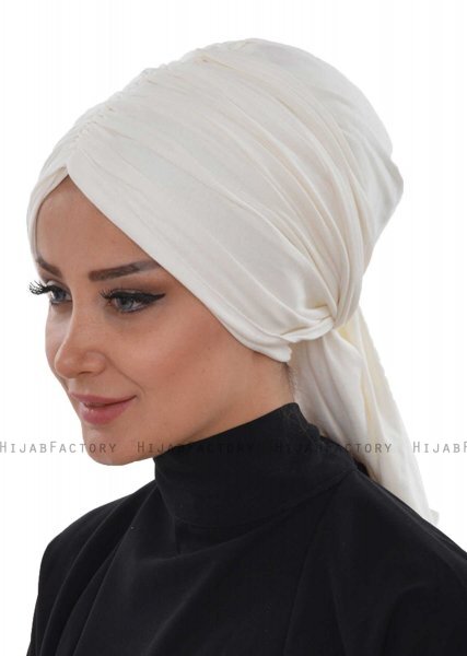 Amy - Offwhite Bomull Turban - Ayse Turban