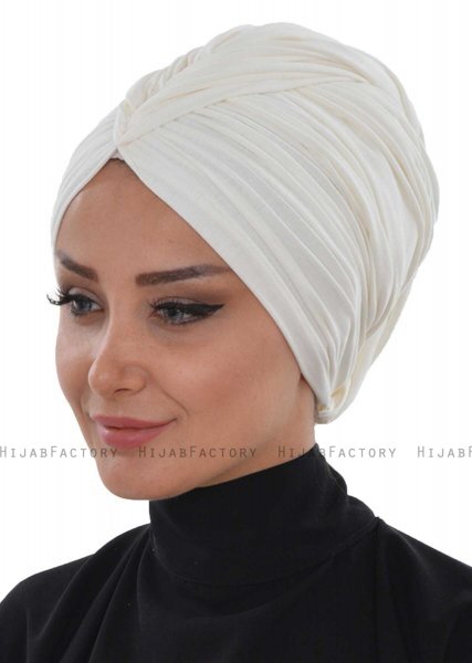 Amy - Offwhite Bomull Turban - Ayse Turban
