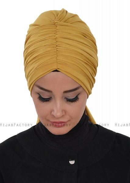 Amy - Sennepsgul Bomull Turban - Ayse Turban