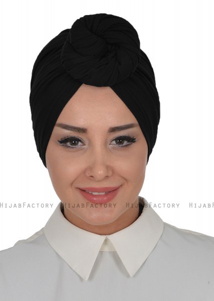 Amy - Svart Bomull Turban - Ayse Turban 320001-1