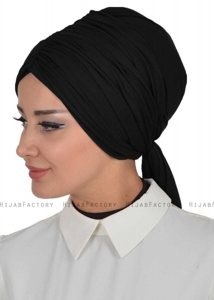 Amy - Svart Bomull Turban - Ayse Turban 320001-6