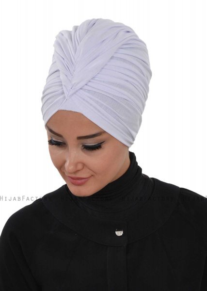 Amy - Hvit Bomull Turban - Ayse Turban