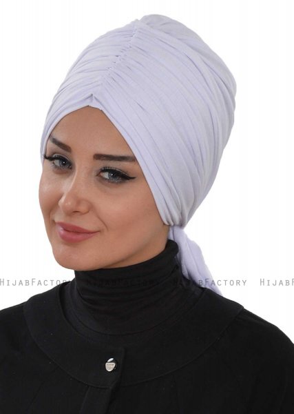 Amy - Hvit Bomull Turban - Ayse Turban