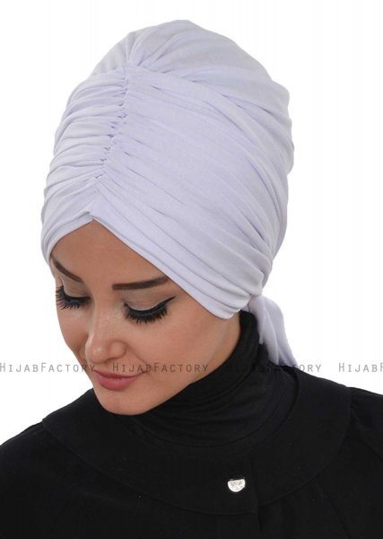 Amy - Hvit Bomull Turban - Ayse Turban
