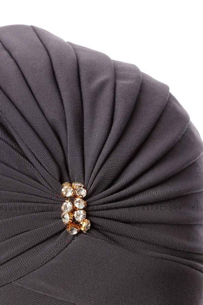 Arwa - Antrasitt Crepe Chiffon Turban - Sehr-i Sal
