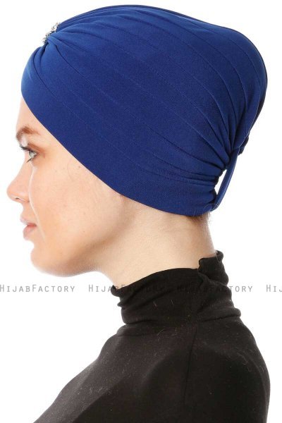 Arwa - Blå Crepe Chiffon Turban - Sehr-i Sal