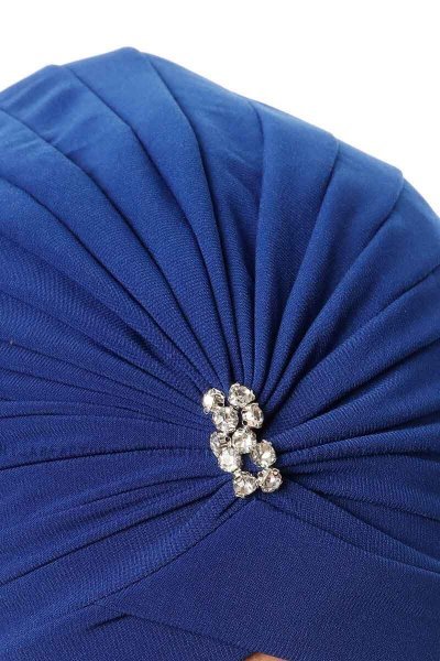 Arwa - Blå Crepe Chiffon Turban - Sehr-i Sal