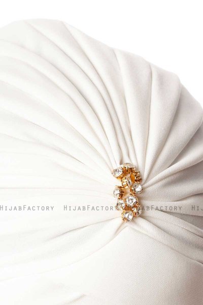 Arwa - Creme Crepe Chiffon Turban - Sehr-i Sal