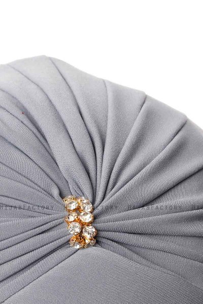 Arwa - Grå Crepe Chiffon Turban - Sehr-i Sal