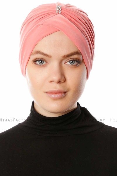 Arwa - Bringebærrød Crepe Chiffon Turban - Sehr-i Sal
