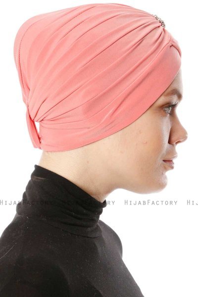 Arwa - Bringebærrød Crepe Chiffon Turban - Sehr-i Sal