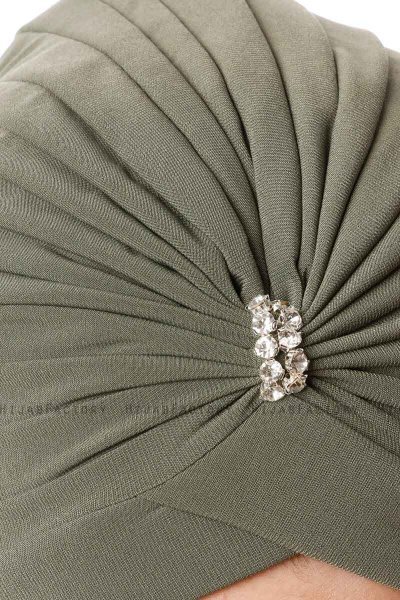 Arwa - Khaki Crepe Chiffon Turban - Sehr-i Sal