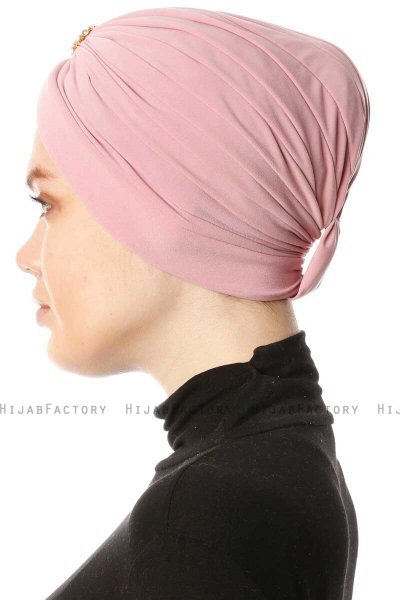 Arwa - Mørk Rosa Crepe Chiffon Turban - Sehr-i Sal