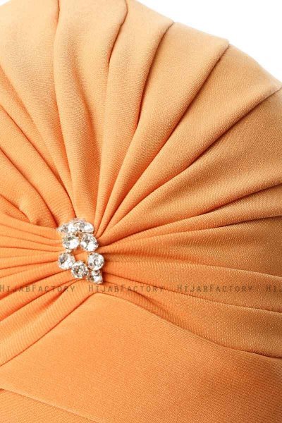 Arwa - Oransje Crepe Chiffon Turban - Sehr-i Sal