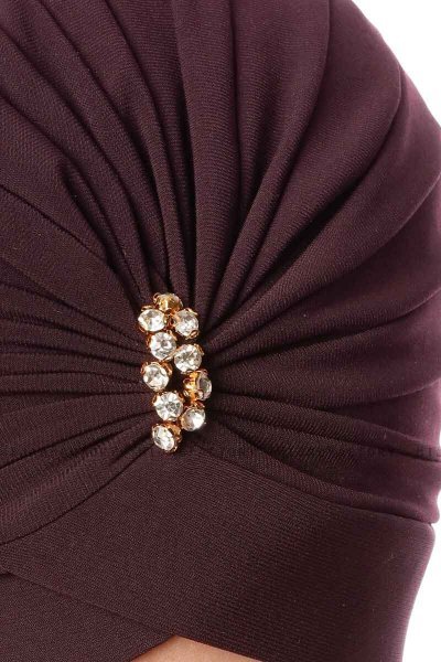 Arwa - Plomme Crepe Chiffon Turban - Sehr-i Sal