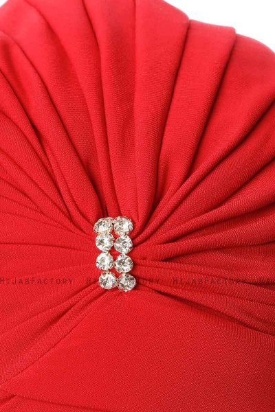 Arwa - Rød Crepe Chiffon Turban - Sehr-i Sal