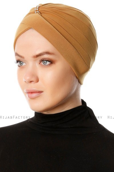 Arwa - Sennepsgul Crepe Chiffon Turban - Sehr-i Sal