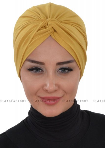 Astrid - Sennepsgul Bomull Turban - Ayse Turban
