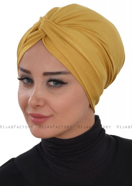 Astrid - Sennepsgul Bomull Turban - Ayse Turban