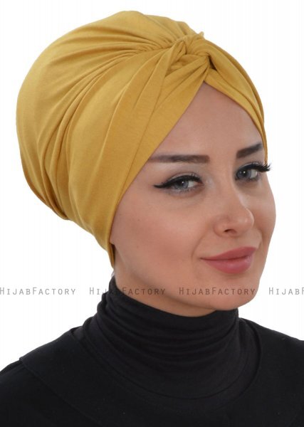 Astrid - Sennepsgul Bomull Turban - Ayse Turban