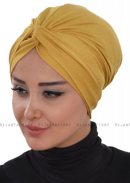 Astrid - Sennepsgul Bomull Turban - Ayse Turban