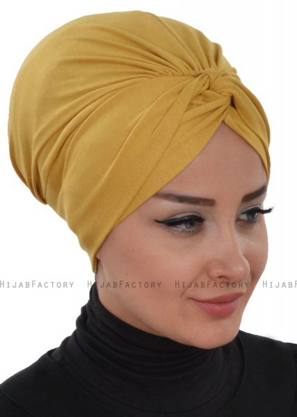 Astrid - Sennepsgul Bomull Turban - Ayse Turban