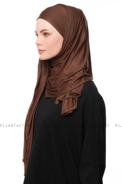 Asya - Brun Praktisk Viskos Hijab