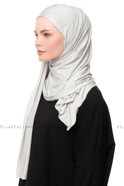 Asya - Lysegrå Praktisk Viskos Hijab