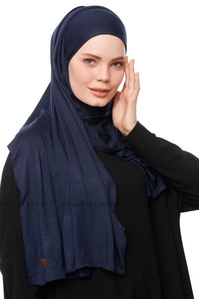 Asya - Marineblå Praktisk Viskos Hijab