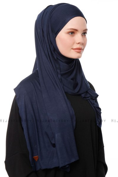 Asya - Marineblå Praktisk Viskos Hijab