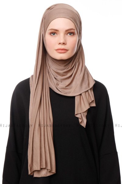 Asya - Mørk Taupe Praktisk Viskos Hijab